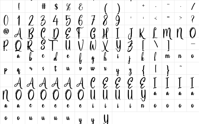 Amsterlands Regular Character Map Amsterlands Regular Character Map
