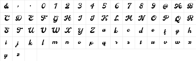 Ajuice_Demo Regular Character Map