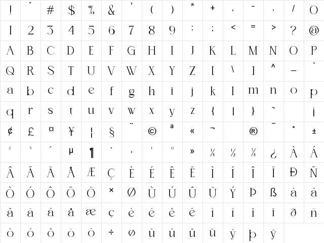 Aotten Regular Character Map Aotten Regular Character Map