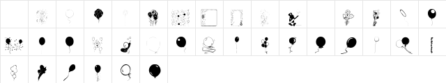101! Partee BalloonZ Regular Character Map