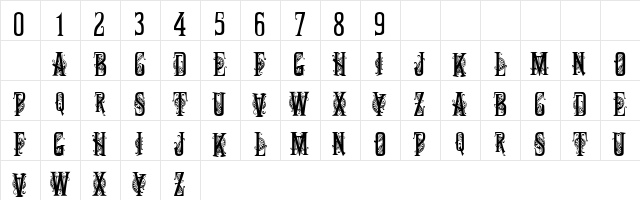 101! Fancy Letterin' Regular Character Map