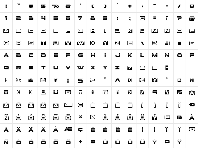 voxBOX Halftone Regular Character Map