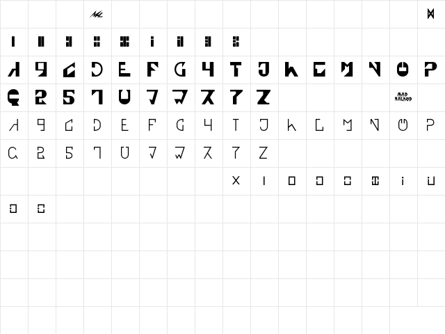 Astradan_Black Bold Character Map