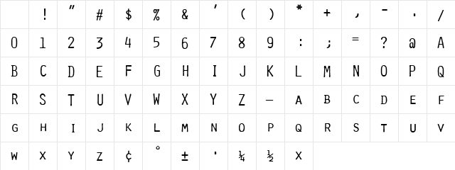 Selectric Orator Regular Character Map Selectric Orator Regular Character Map