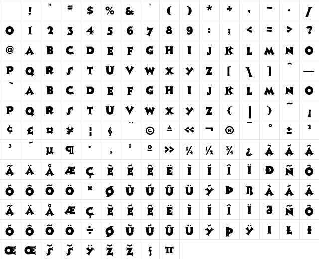 JazzPosterICG Medium Character Map JazzPosterICG Medium Character Map