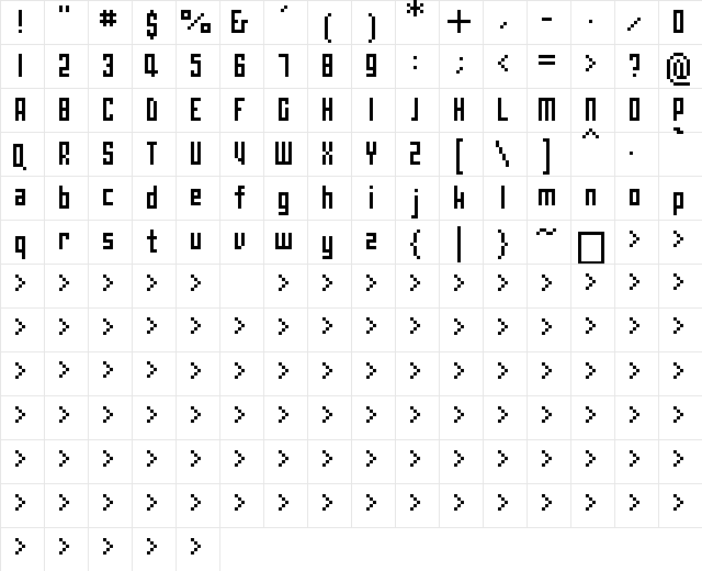 00Pedantix Bold Character Map