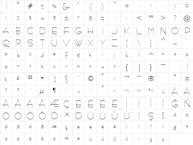 00409 Regular Character Map