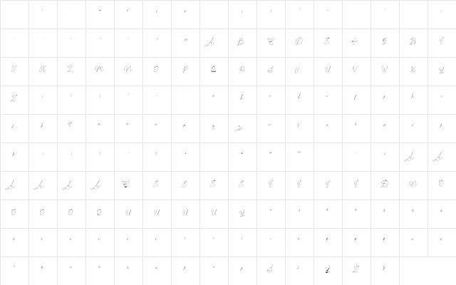 Claire Script Regular Character Map