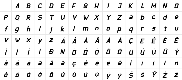 Djavaloca - DEMO Italic Character Map Djavaloca - DEMO Italic Character Map