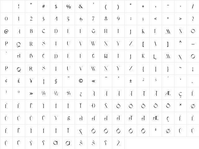 Qomarun Regular Character Map Qomarun Regular Character Map