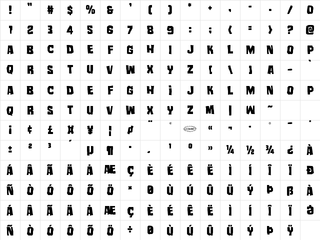 Mister Twisted Staggered Regular Character Map