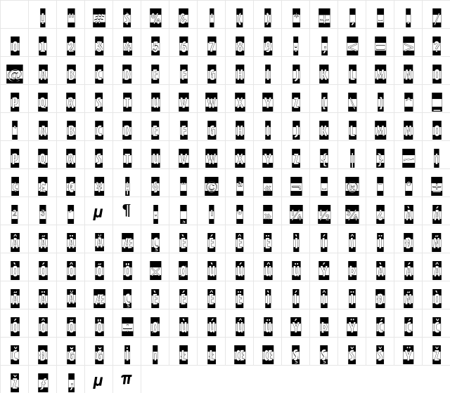 a_FrudgerB&W Regular Character Map a_FrudgerB&W Regular Character Map
