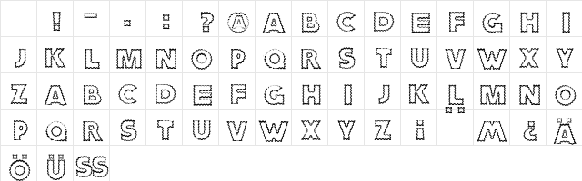 ZagzagCaps Regular Character Map