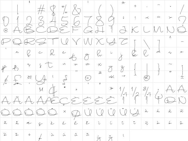 Sameday Regular Character Map Sameday Regular Character Map