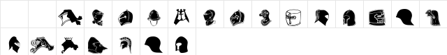 101! Head Gear Regular Character Map