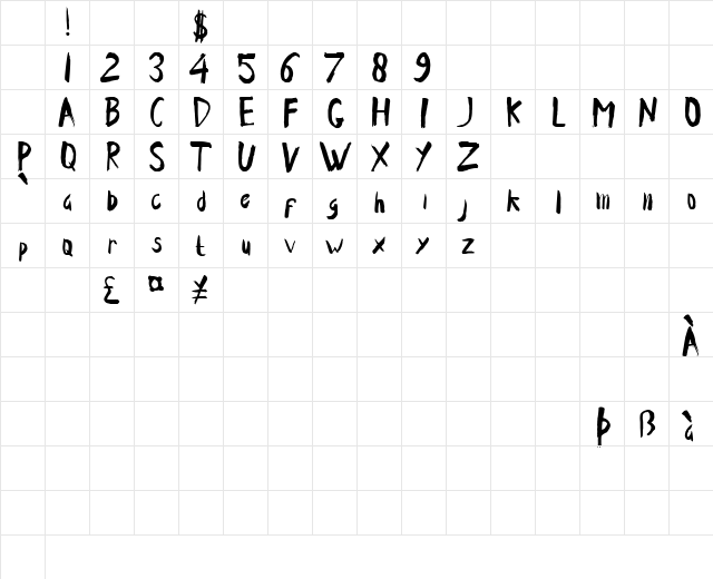 Ende Demo Regular Character Map Ende Demo Regular Character Map