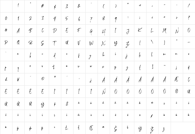 Wonderstory Regular Character Map