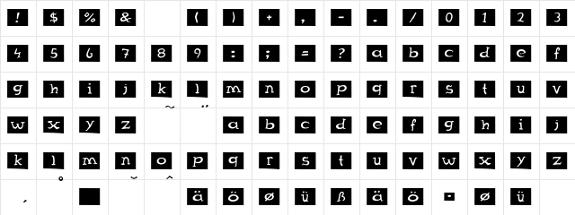 MexRegularTwo Regular Character Map MexRegularTwo Regular Character Map