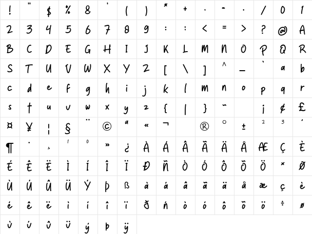 Monkey Geek Regular Character Map