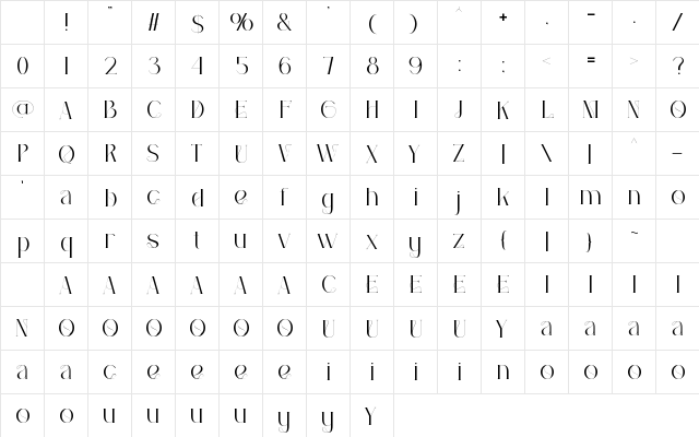 ELMONZA Regular Character Map