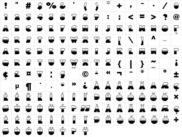 LTBlackWhite Black Character Map