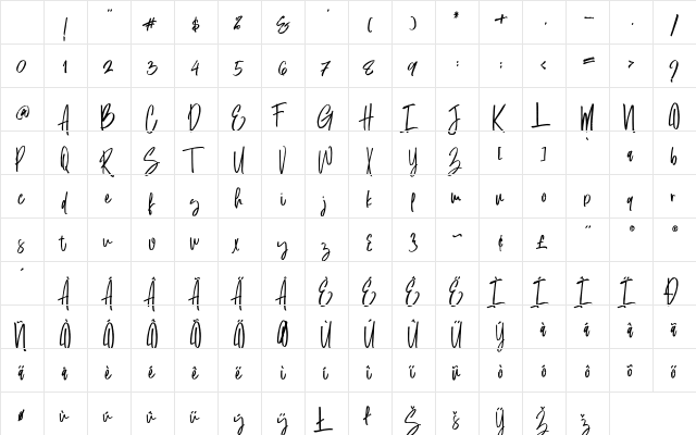 dust in the wood Regular Character Map dust in the wood Regular Character Map
