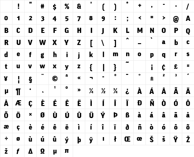 GoodOSF-Black Regular Character Map GoodOSF-Black Regular Character Map