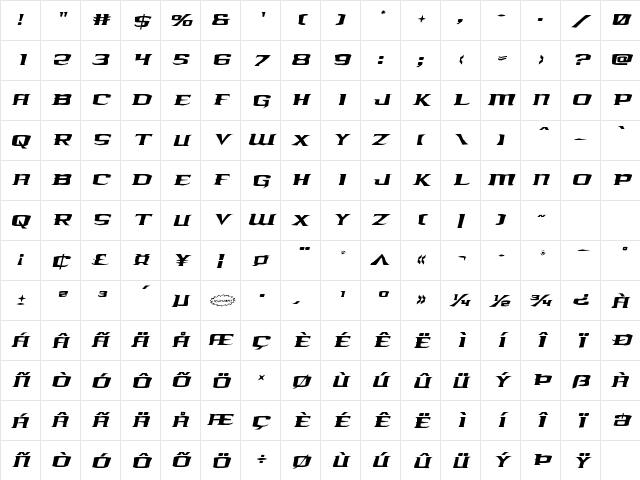 Kreature Kombat Rough Italic Italic Character Map Kreature Kombat Rough Italic Italic Character Map