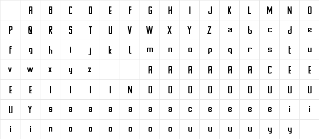 Stanwick Demo Regular Character Map Stanwick Demo Regular Character Map