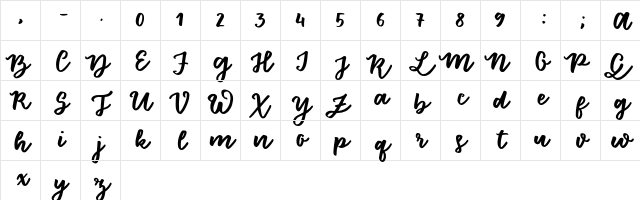 Floret Sample Regular Character Map Floret Sample Regular Character Map