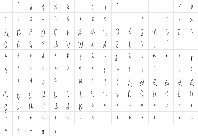 Wedding Is Comming Regular Character Map
