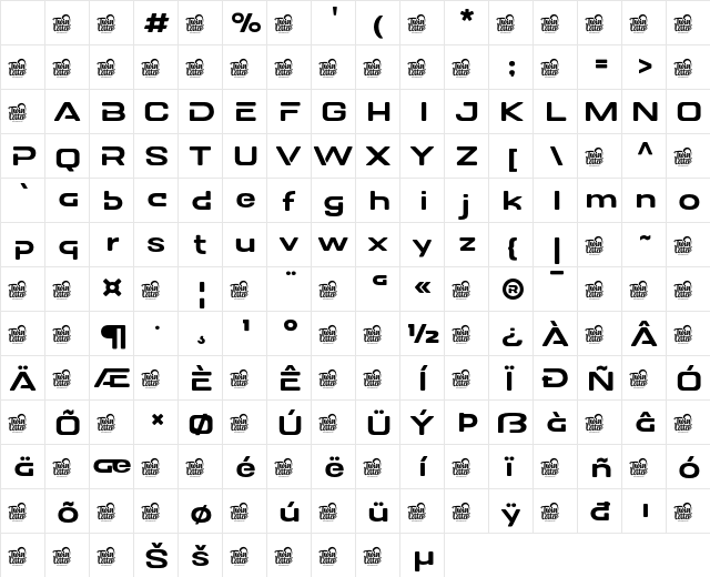 DOVENS Regular Character Map DOVENS Regular Character Map