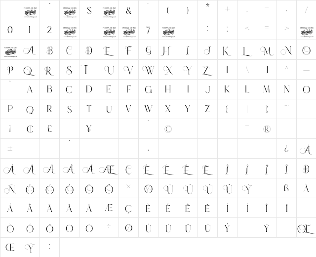 Walterosse Regular Character Map