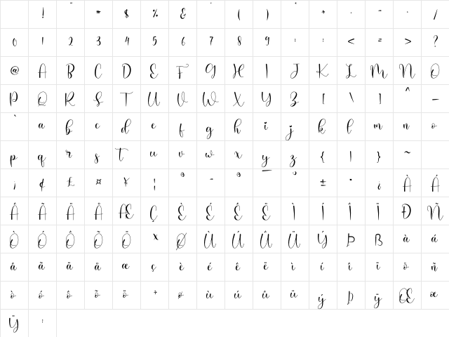Haiskey Regular Character Map Haiskey Regular Character Map