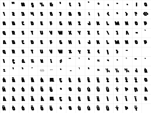 Frost Giant Leftalic Italic Character Map Frost Giant Leftalic Italic Character Map