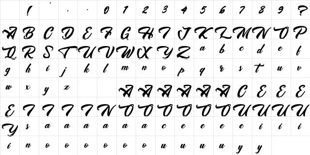 Westtgonia Barneh Regular Character Map Westtgonia Barneh Regular Character Map