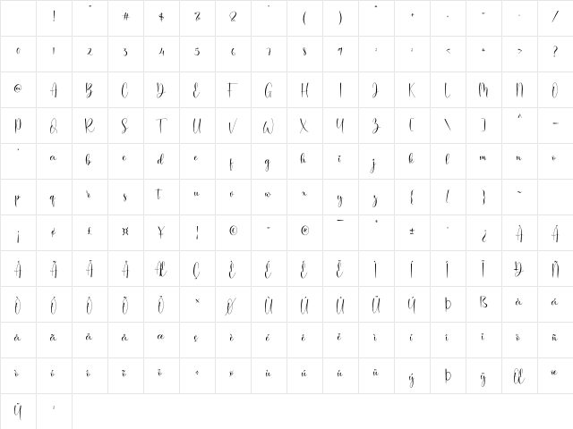 Baiskey Regular Character Map