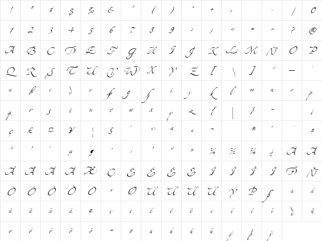 Zeferino Three Regular Character Map