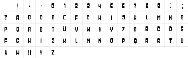 Paraglide Regular Character Map