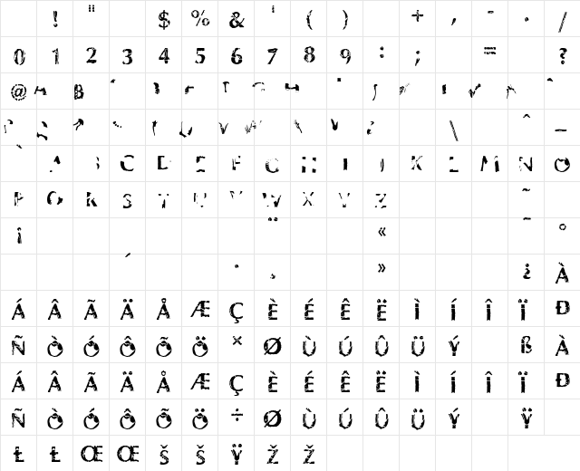 P22 Fontasaurus Regular Character Map