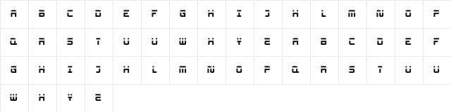 Nissan normal Character Map