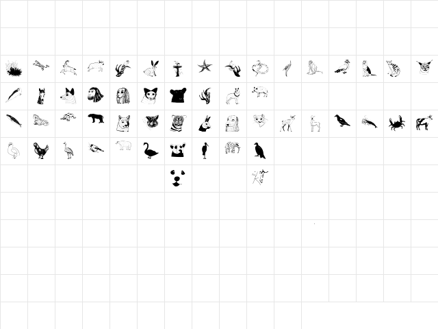 AbermalsAnimals Regular Character Map