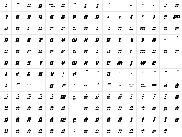 Nicomedia Laser Italic Italic Character Map Nicomedia Laser Italic Italic Character Map