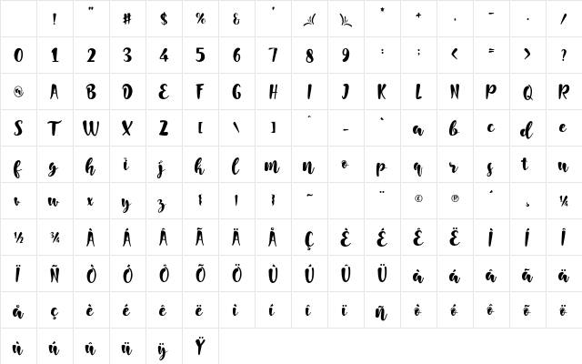 Good Things Regular Character Map Good Things Regular Character Map