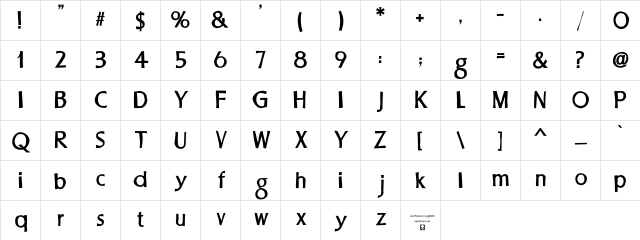 LHF Stevens Percepta Demi Regular Character Map LHF Stevens Percepta Demi Regular Character Map