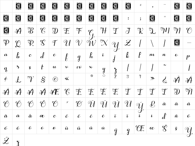 Yuanita Personal Use Regular Character Map Yuanita Personal Use Regular Character Map