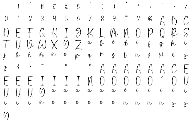 Monstera Regular Character Map Monstera Regular Character Map