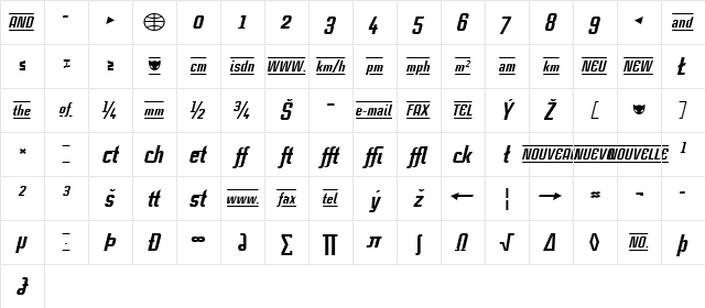 CaseStudyNoOne LT Heavy Italic Character Map CaseStudyNoOne LT Heavy Italic Character Map