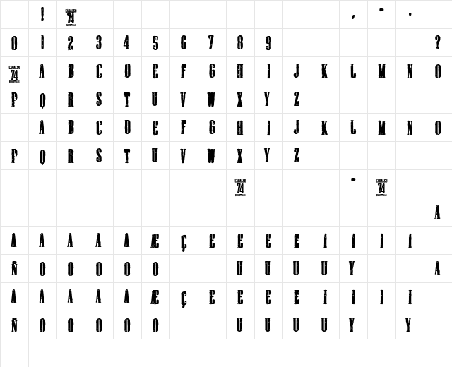 cadalso 74 Regular Character Map
