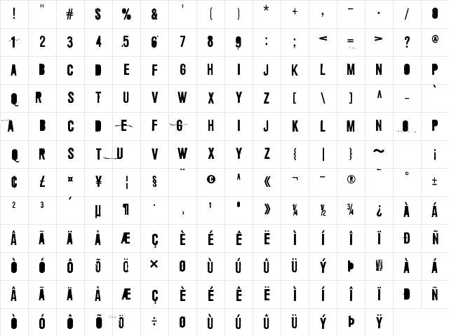 Central European Time 13:37 Regular Character Map